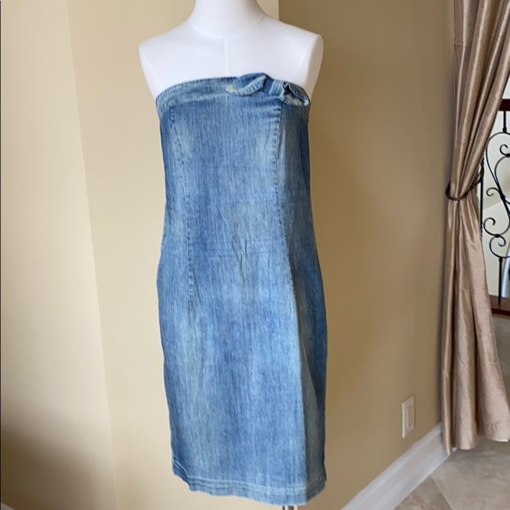 Love Moschino Strapless Jeans Dress